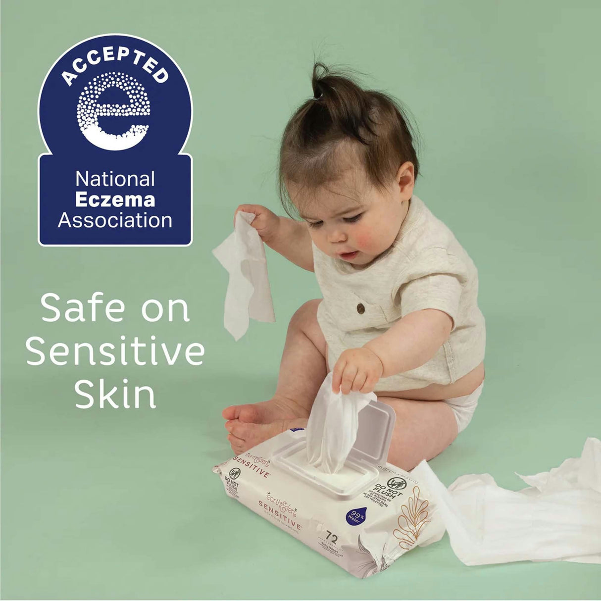 Earth & Eden Sensitive Baby Wipes, Unscented, 6.7" x 7.7", Case of 864