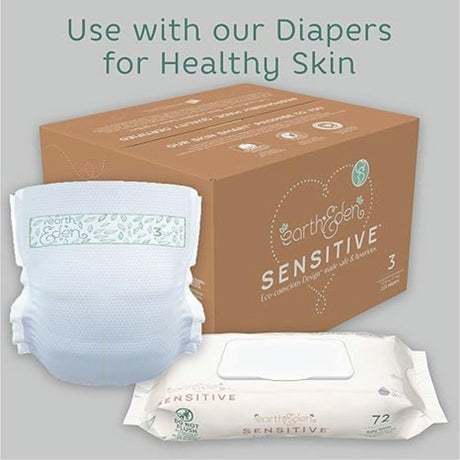 Earth & Eden Sensitive Baby Wipes, Unscented, 6.7" x 7.7", Case of 864