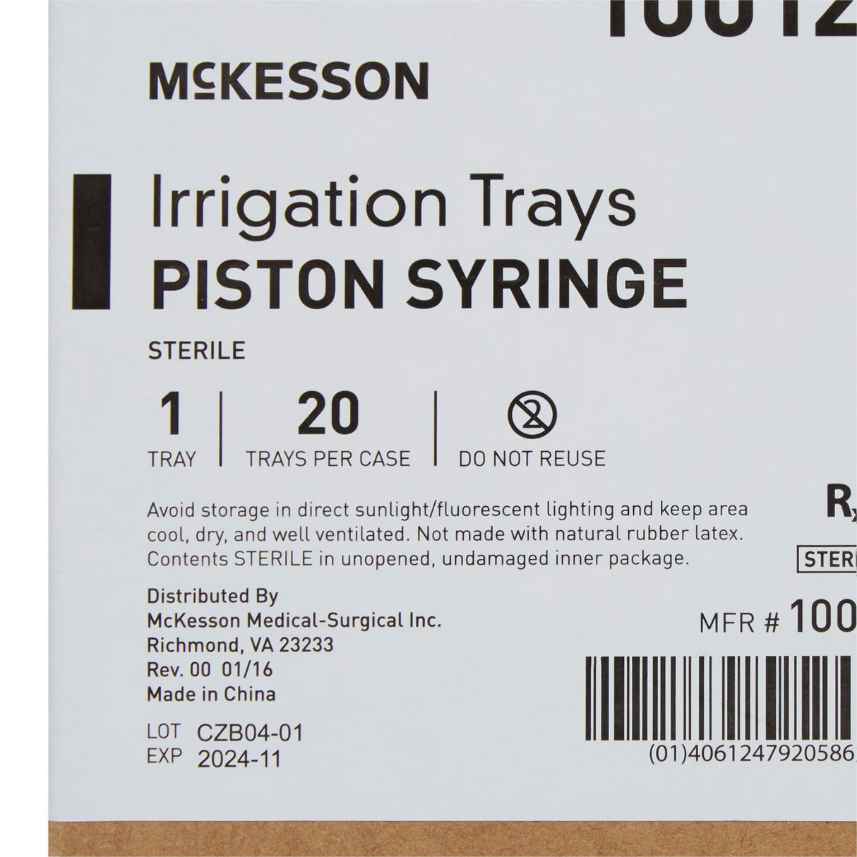McKesson Sterile Irrigation Tray