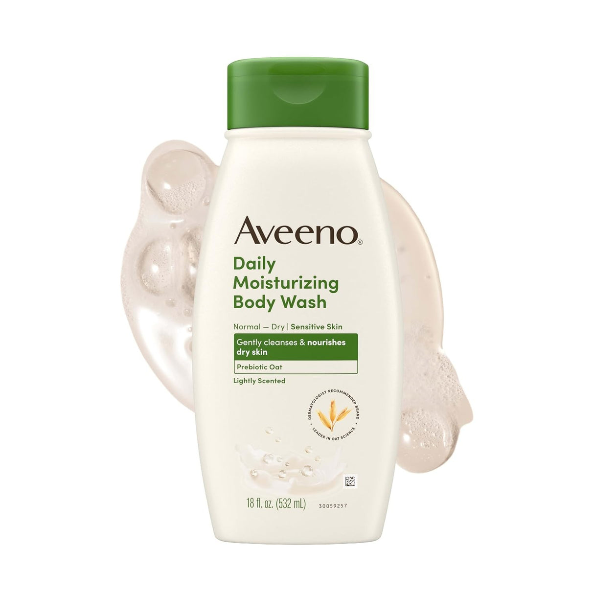 Aveeno Daily Moisturizing Body Wash, Lightly Scented, 33 fl oz, Case of 12