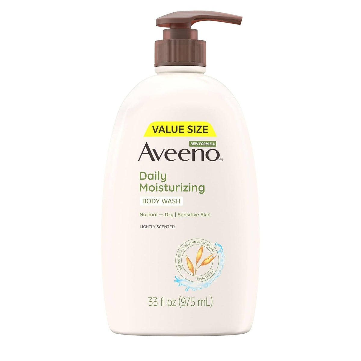 Aveeno Daily Moisturizing Body Wash, Lightly Scented, 33 fl oz, Case of 12