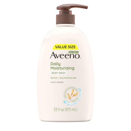 Aveeno Daily Moisturizing Body Wash, Lightly Scented, 33 fl oz, Case of 12