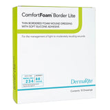 Dermarite ComfortFoam Border Lite Thin Foam Dressing, Square, Waterproof, Silicone Adhesive, Bordered, Sterile - 47220 - LL Medico