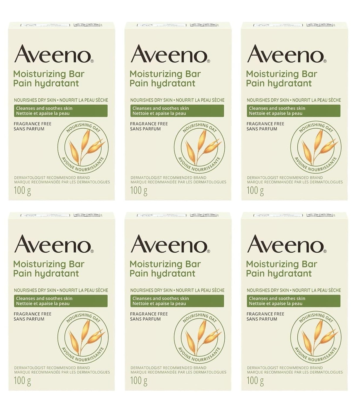 Aveeno Moisturizing Bar with Nourishing Oat, Fragrance Free, 3.5 oz