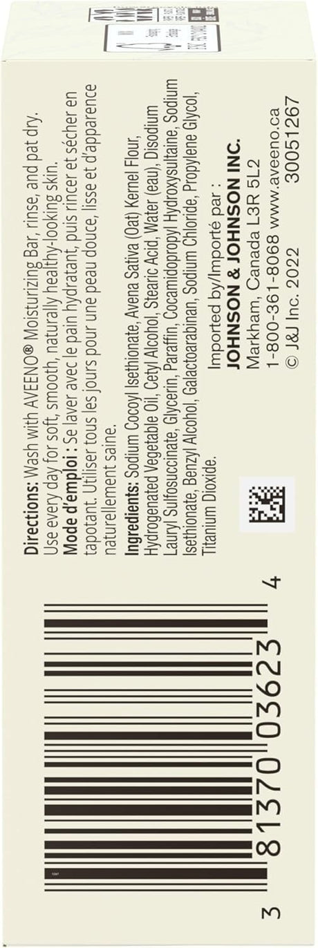 Aveeno Moisturizing Bar with Nourishing Oat, Fragrance Free, 3.5 oz