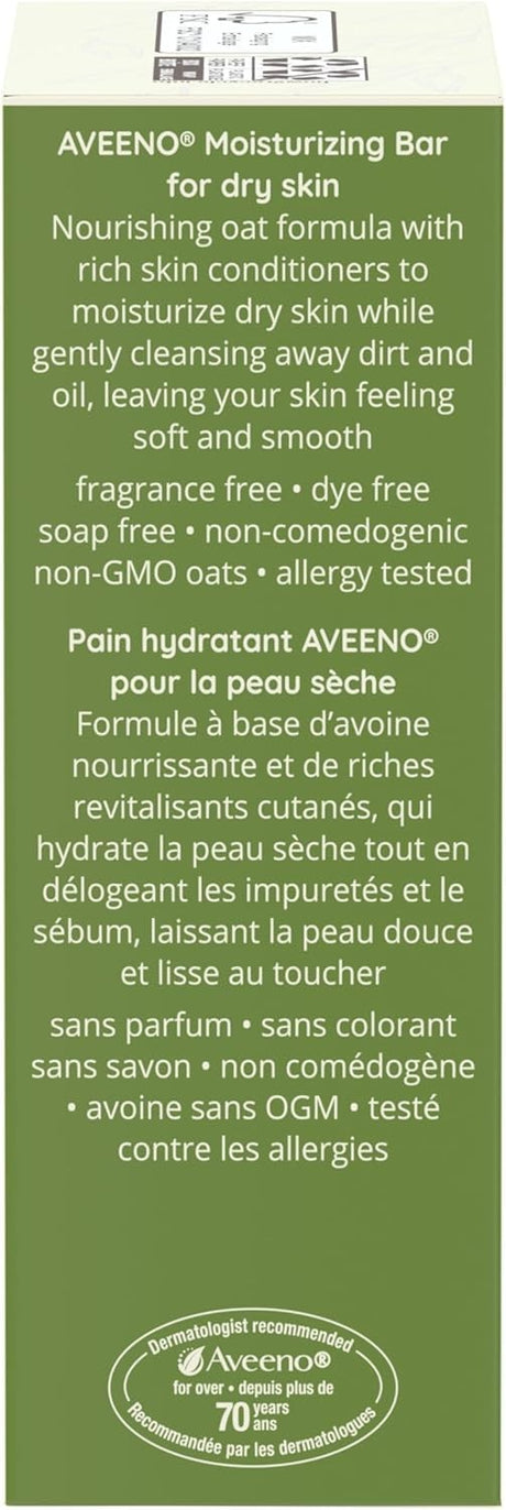 Aveeno Moisturizing Bar with Nourishing Oat, Fragrance Free, 3.5 oz