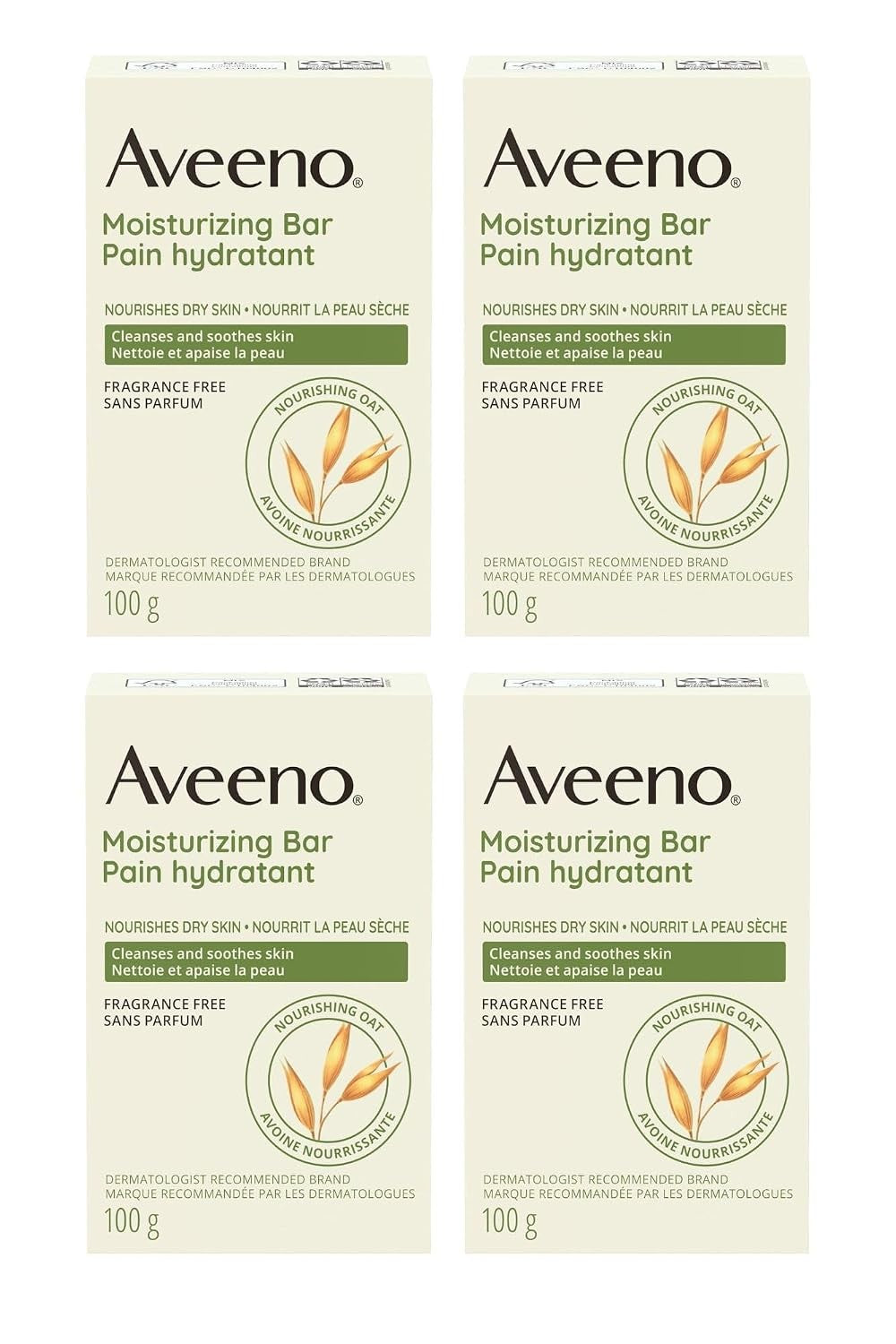 Aveeno Moisturizing Bar with Nourishing Oat, Fragrance Free, 3.5 oz