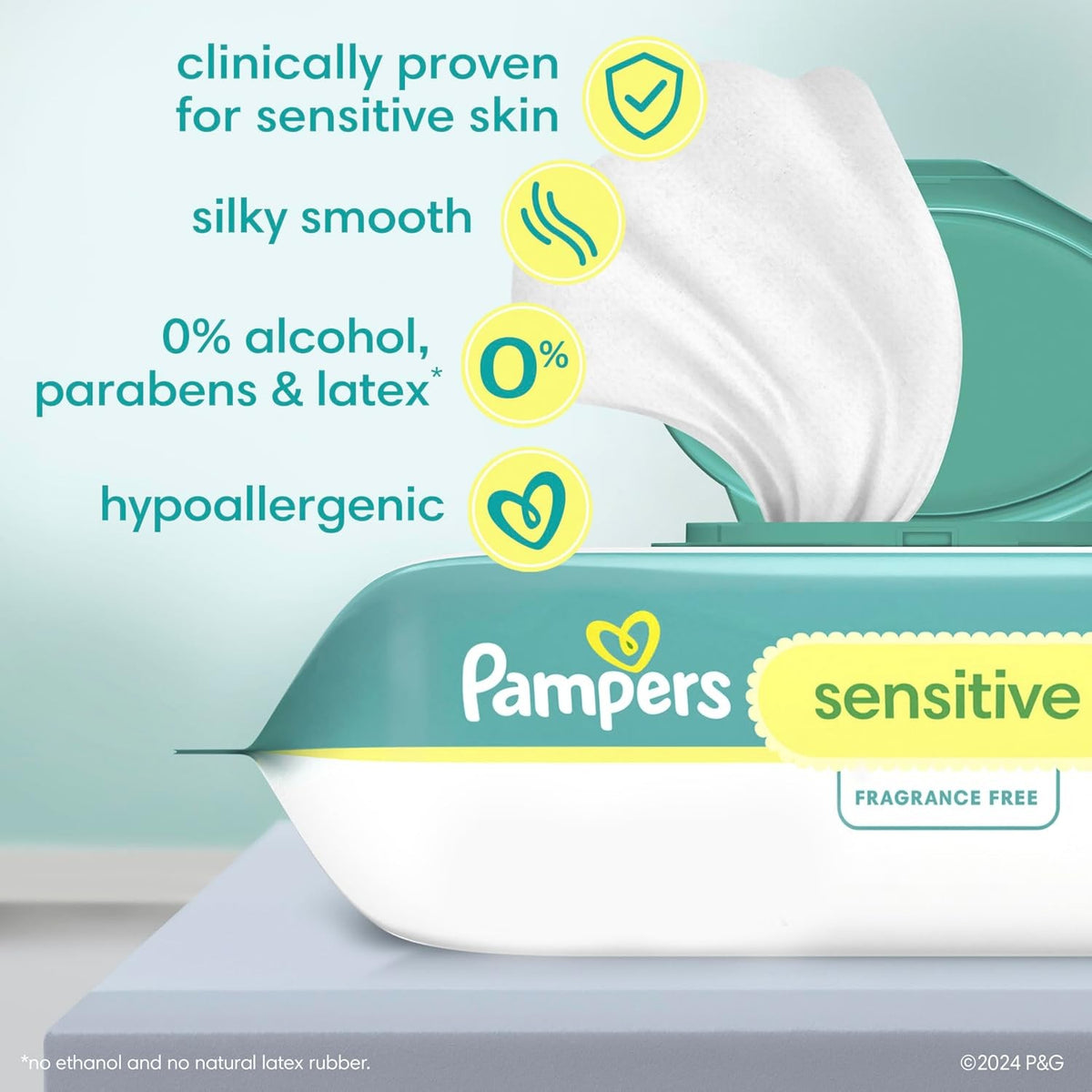 Pampers Sensitive Baby Wipes, Unscented
