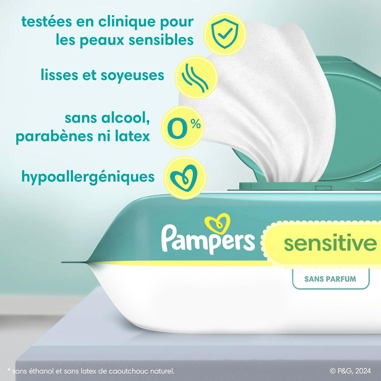 Pampers Sensitive Baby Wipes, Unscented