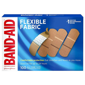 Band-Aid Flexible Fabric Tan Adhesive Strip, 1 x 3 Inch