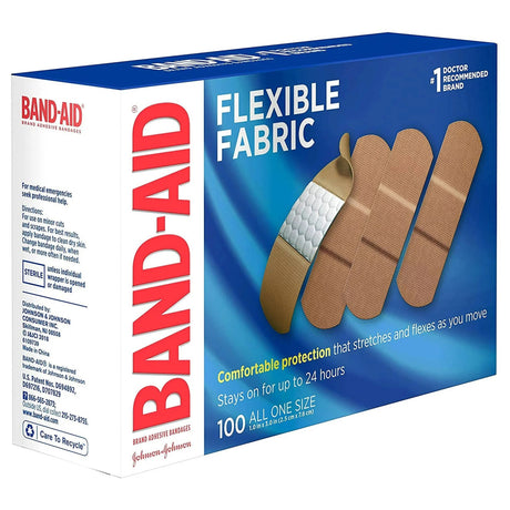Band-Aid Flexible Fabric Tan Adhesive Strip, 1 x 3 Inch