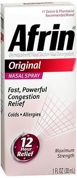 Afrin Original Sinus Relief Nasal Spray, Oxymetazoline HCl 0.05% - 30 mL - LL Medico