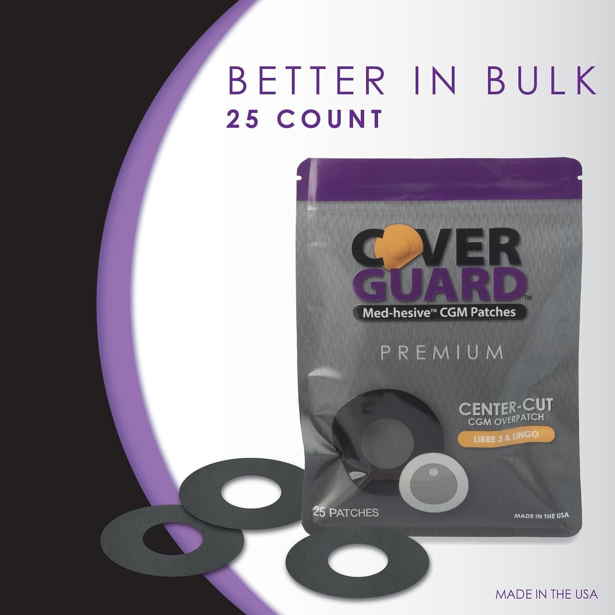 CoverGuard Sensor Overpatch, Waterproof, For FreeStyle Libre 3, 25 Count