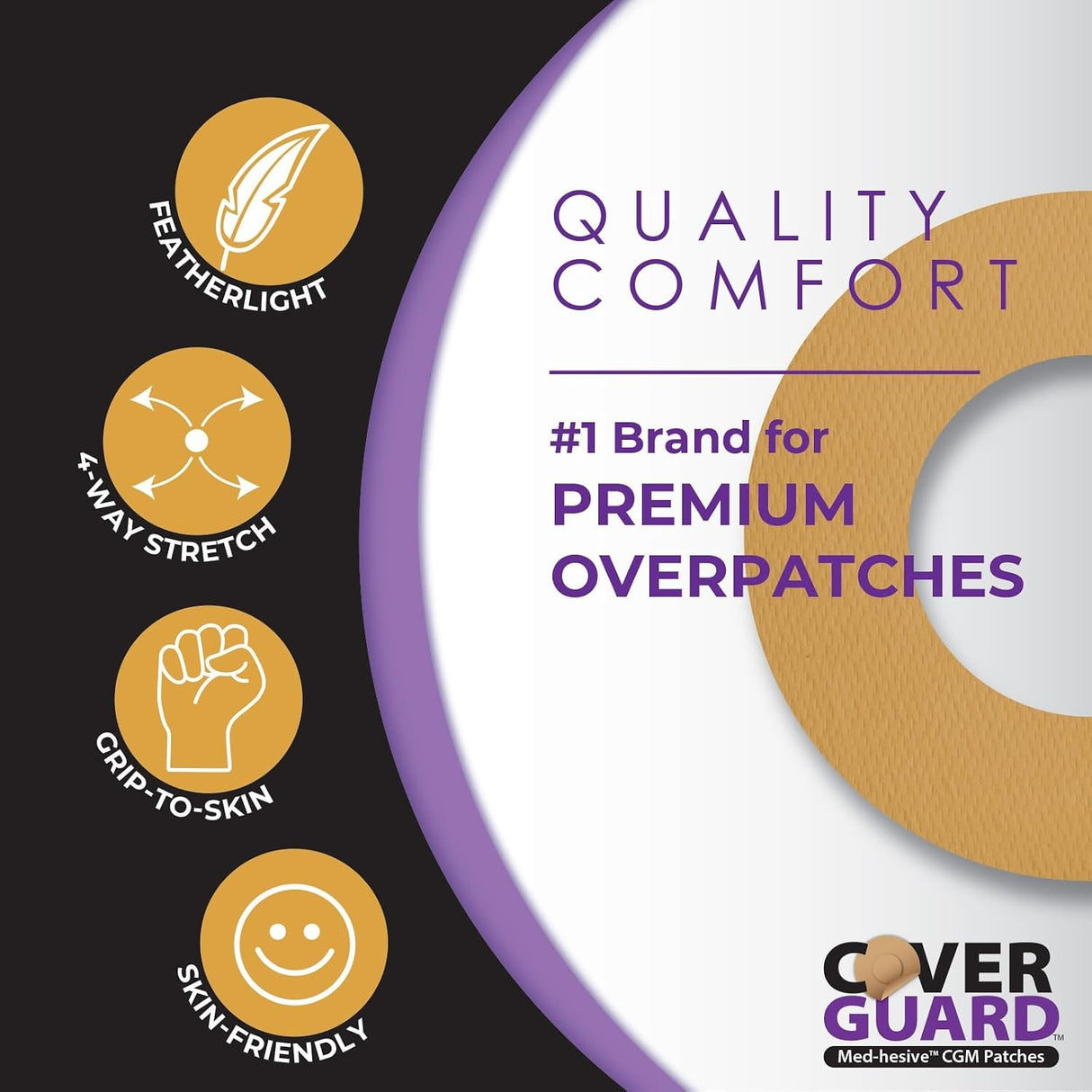 CoverGuard Sensor Overpatch for Dexcom G7, Tan, 25 Count