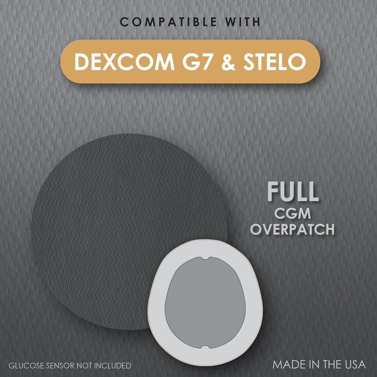 CoverGuard Sensor Overpatch for Dexcom G7 and Stelo, Black, 25 Count
