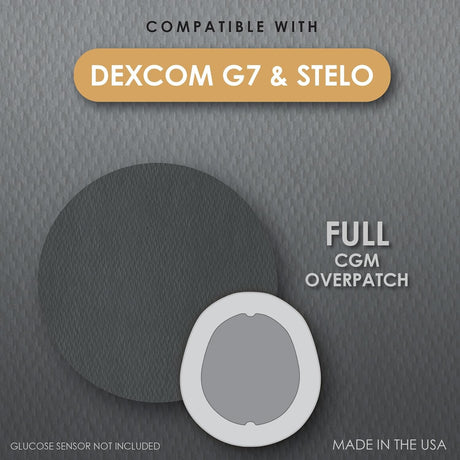 CoverGuard Sensor Overpatch for Dexcom G7 and Stelo, Black, 25 Count
