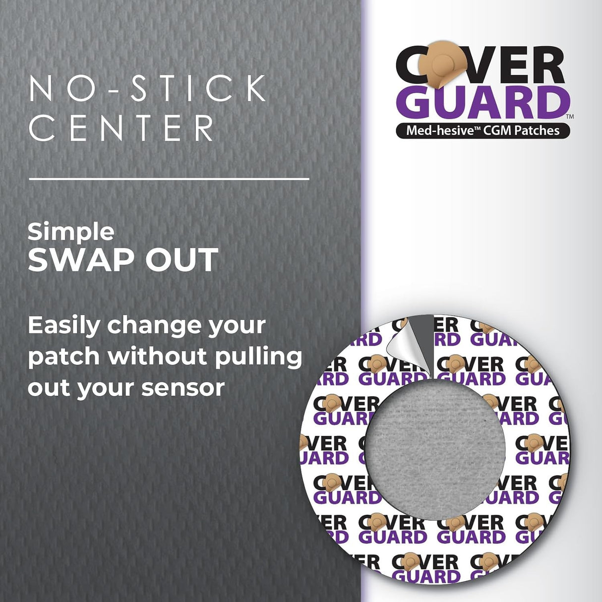 CoverGuard Sensor Overpatch for Dexcom G7 and Stelo, Black, 25 Count
