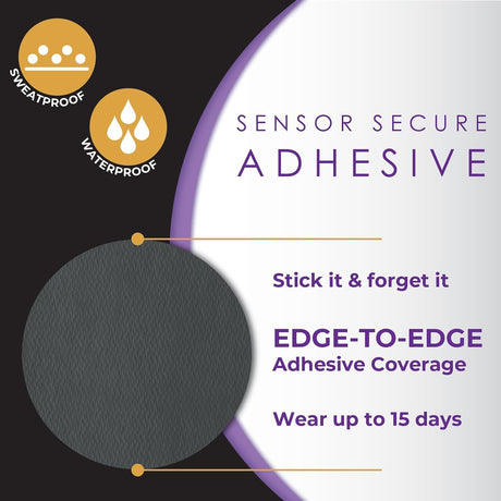 CoverGuard Sensor Overpatch for Dexcom G7 and Stelo, Black, 25 Count