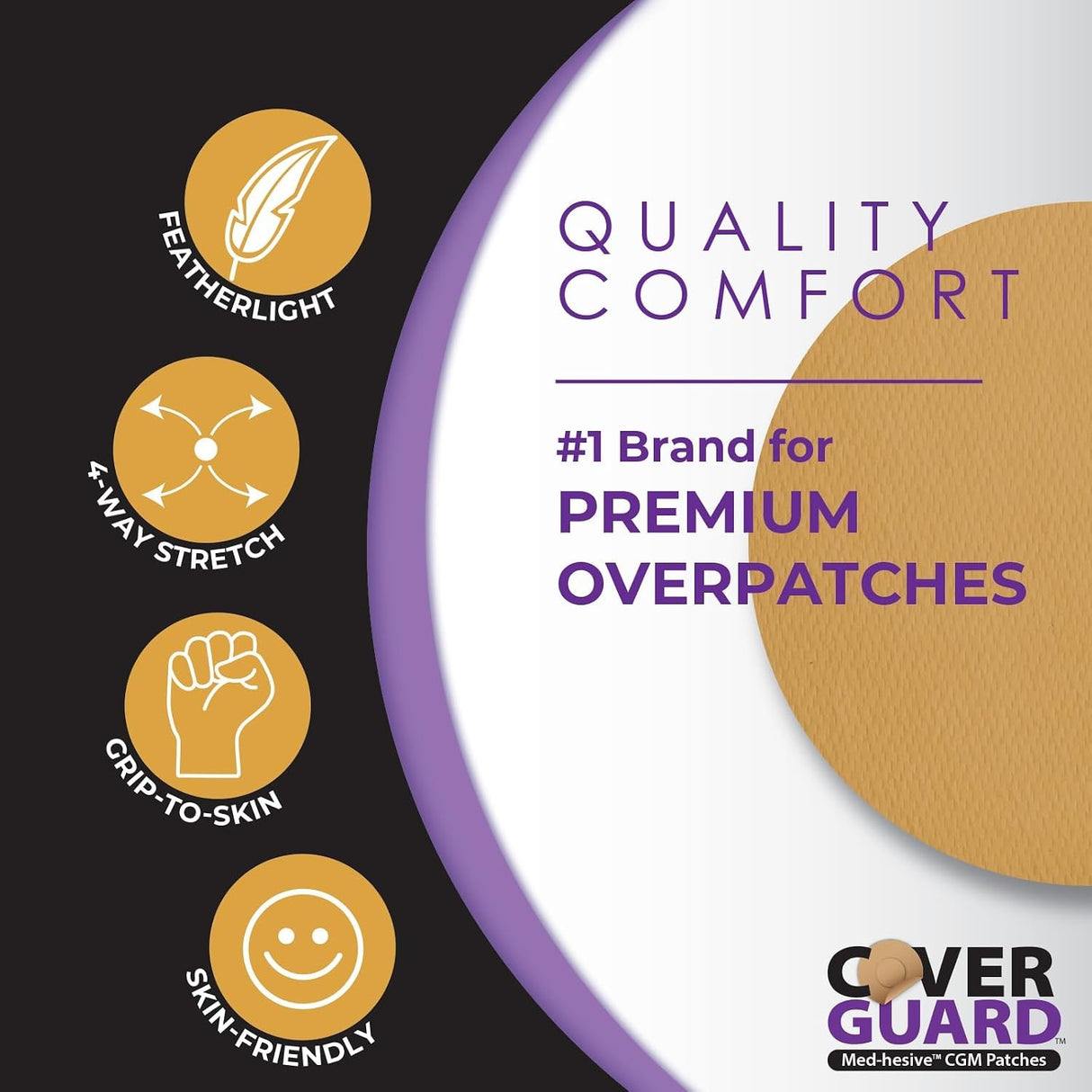 CoverGuard Overpatches for Dexcom G7, Tan, 25 Count