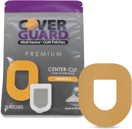 CoverGuard CGM Overpatch for Omnipod 5 Insulin Pod, Tan