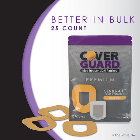 CoverGuard CGM Overpatch for Omnipod 5 Insulin Pod, Tan