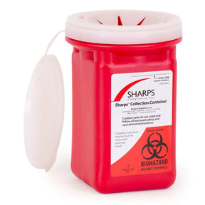 Sharps Recovery System Mailback Sharps Collector, Red, 4.5" x 4.5" x 7", Vertical Entry, Nonsterile, Plastic - 10100-012 - LL Medico