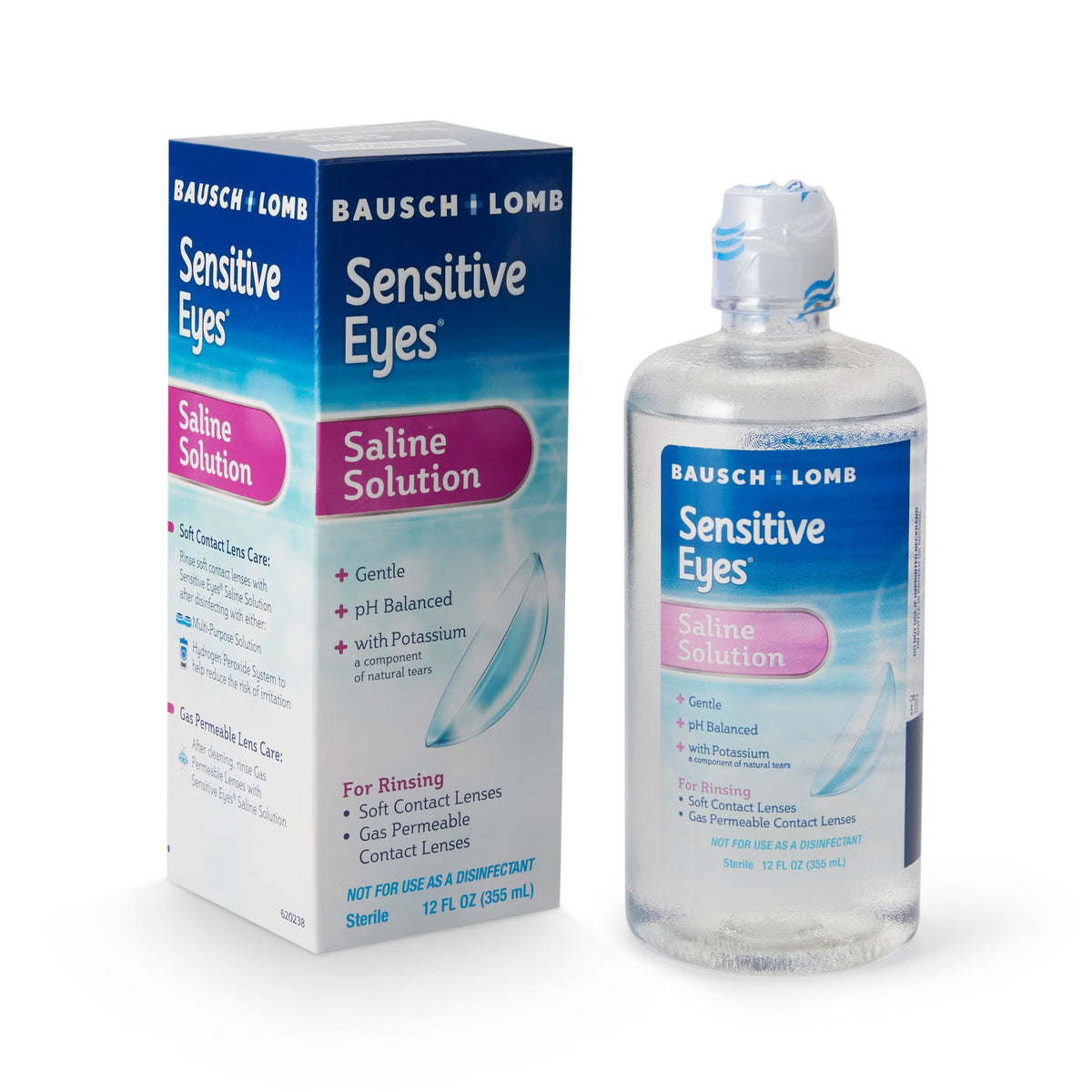 Bausch & Lomb Sensitive Eyes Plus Contact Lens Solution, 12 oz, Sterile - 10119000238 - LL Medico