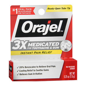 Orajel 2X Medicated Toothache & Mouth Sores Fast-Acting Liquid, 20% Benzocaine - 10237070125 - LL Medico
