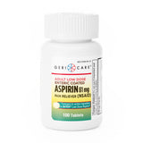 Geri-Care Adult Low Dose Aspirin, 81 mg, Enteric-Coated Tablet - 100 count - LL Medico