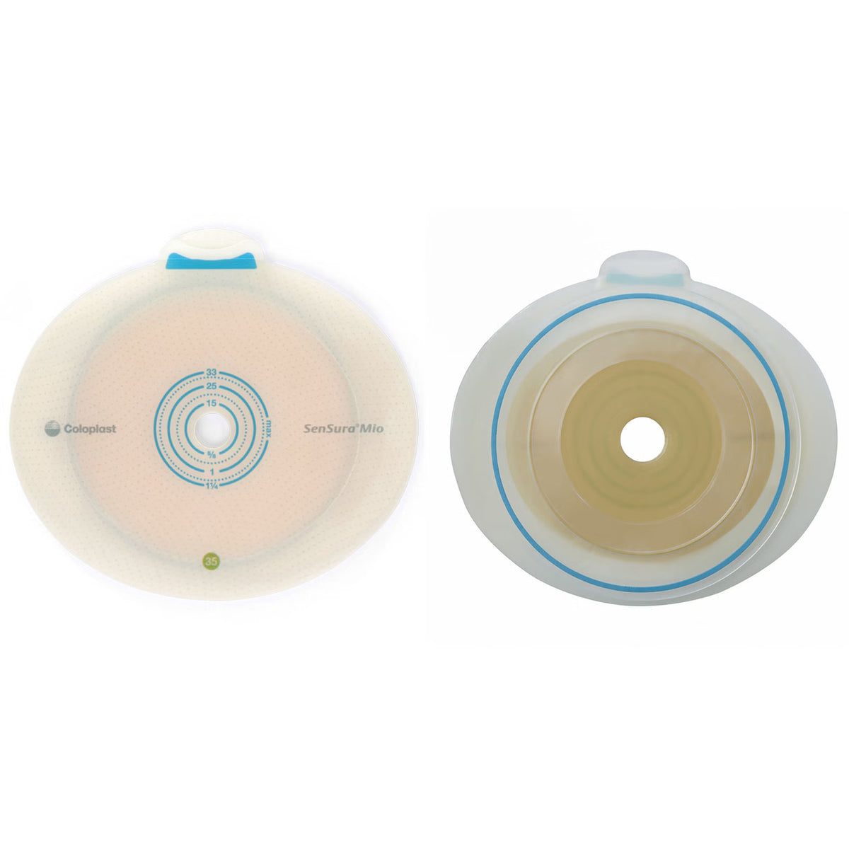 Coloplast SenSura Mio Flex Two-Piece Skin Barrier, Flat, Cut-to-Fit, 50 mm Flange, Red
