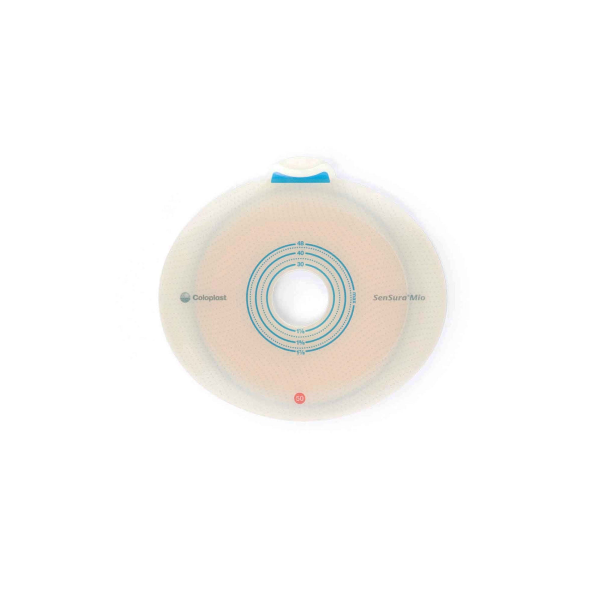 Coloplast SenSura Mio Flex Two-Piece Skin Barrier, Flat, Pre-Cut, 50 mm Flange, Red