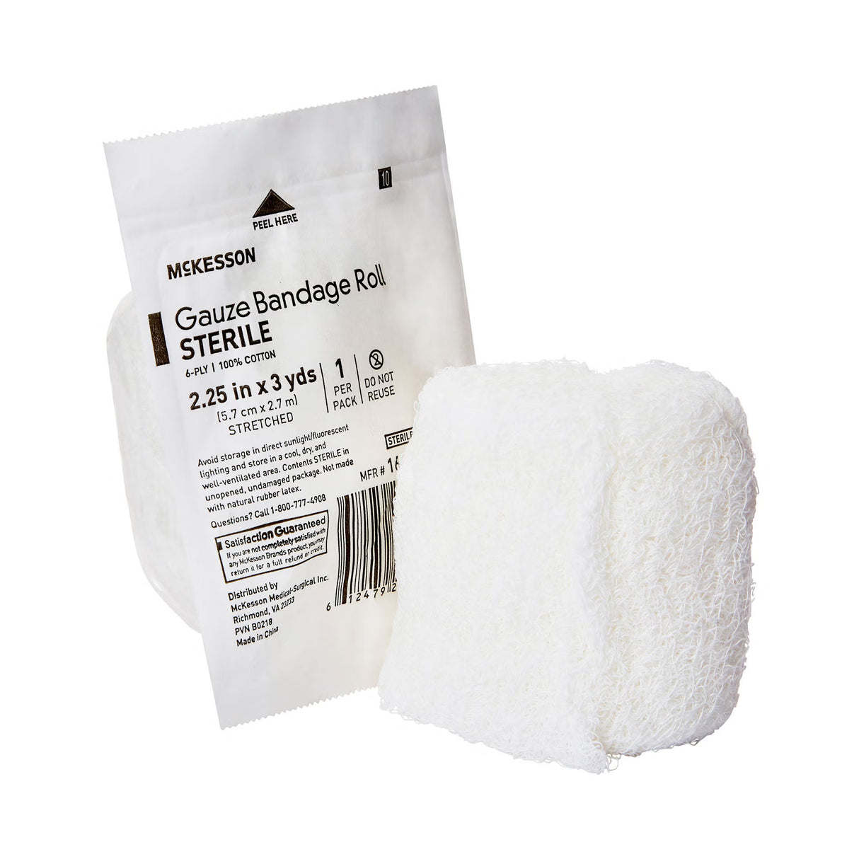 McKesson Sterile Fluff Bandage Roll, 2-1/4 Inch x 3 Yard, Six-Ply