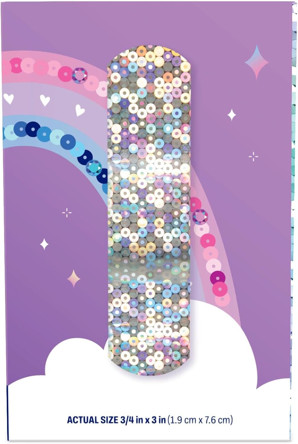 Dukal Glitter & Stars Stat Strip Adhesive Bandages, Sterile, Assorted Sizes - 1075413 - LL Medico