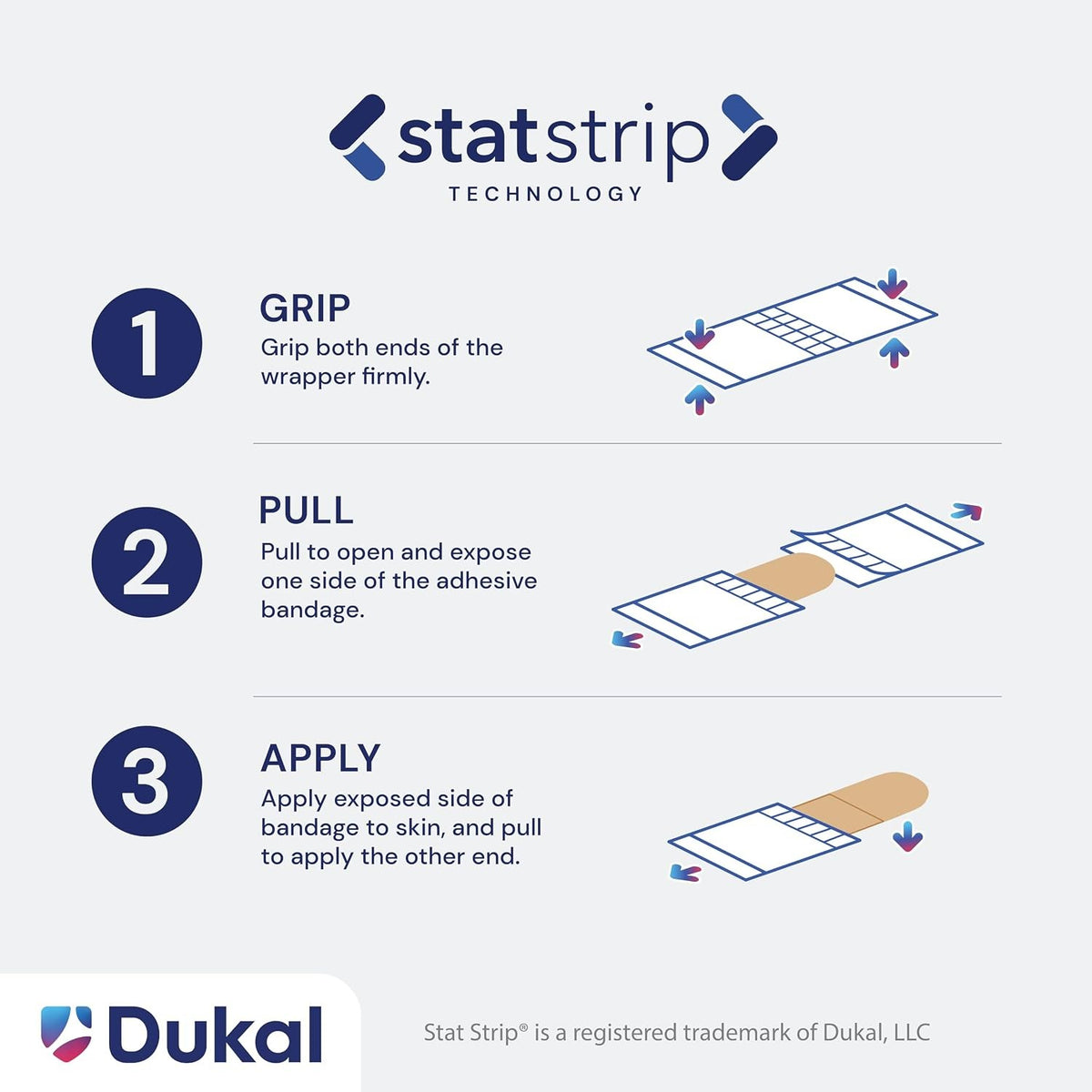 Dukal Glitter & Stars Stat Strip Adhesive Bandages, Sterile, Assorted Sizes - 1075413 - LL Medico