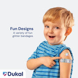 Dukal Glitter & Stars Stat Strip Adhesive Bandages, Sterile, Assorted Sizes - 1075413 - LL Medico