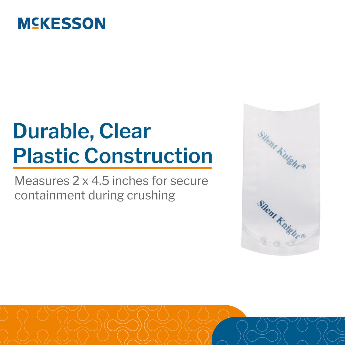 McKesson Silent Knight Pill Crusher Pouch, Clear Plastic, 2" x 4.5" - 108-PC1000 - LL Medico
