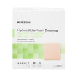 McKesson Foam Dressing, Without Border, Silicone Gel Adhesive, Square, Sterile — 4" x 4"
