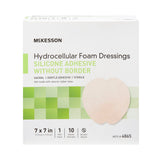 McKesson Hydrocellular Foam Dressing, Silicone Adhesive, w/o Border, 7" x 7" - 4865 - LL Medico