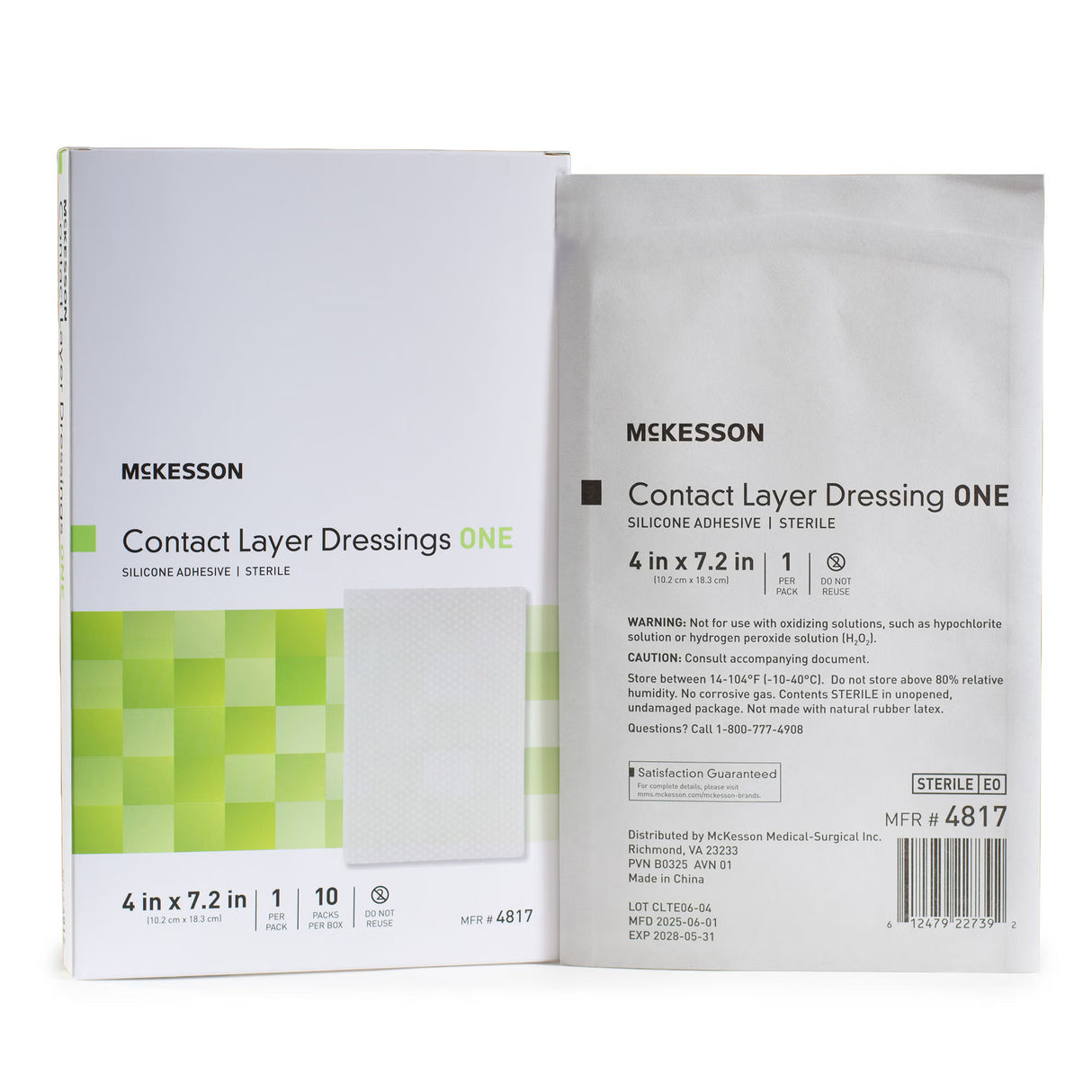 McKesson Wound Contact Layer Dressing, Sterile — 4" x 7.2"