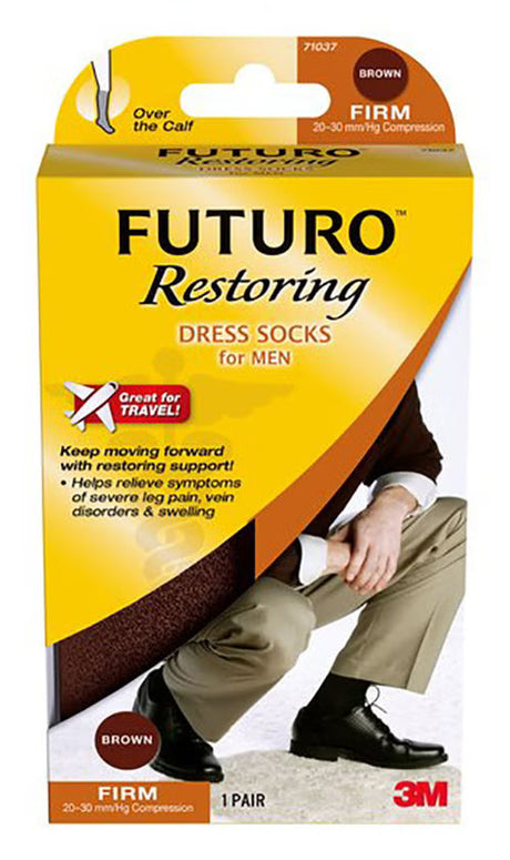 3M Futuro Lifestyle Compression Dress Socks for Men Firm 20-30 mmHg, Black, X-Large - 71037EN - LL Medico