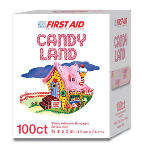 Dukal American White Cross Stat Strip Candy Land Adhesive Strip, ¾ x 3 Inch