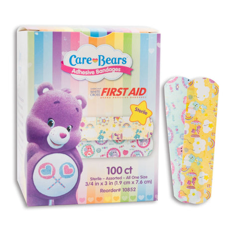 Dukal American White Cross Stat Strip Kid Design Care Bears Adhesive Strips