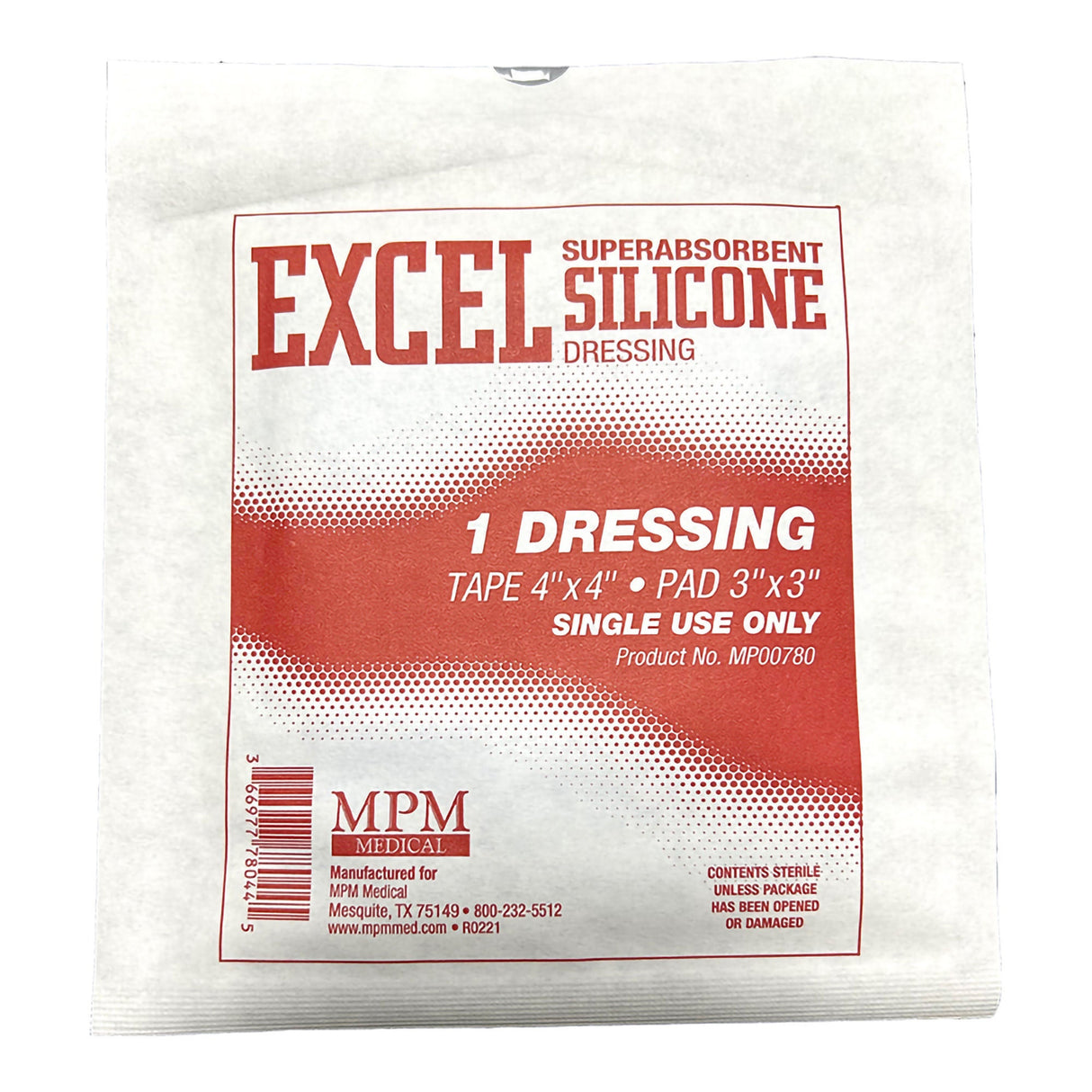ExcelSAP Super Absorbent Dressing, 4 x 4 Inch