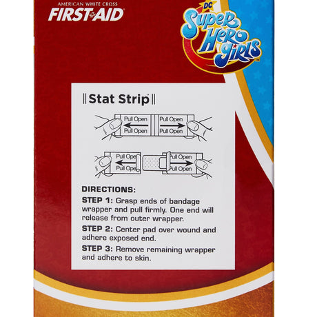 Dukal American White Cross First Aid DC Super Hero Girls Kid Design Adhesive Strips