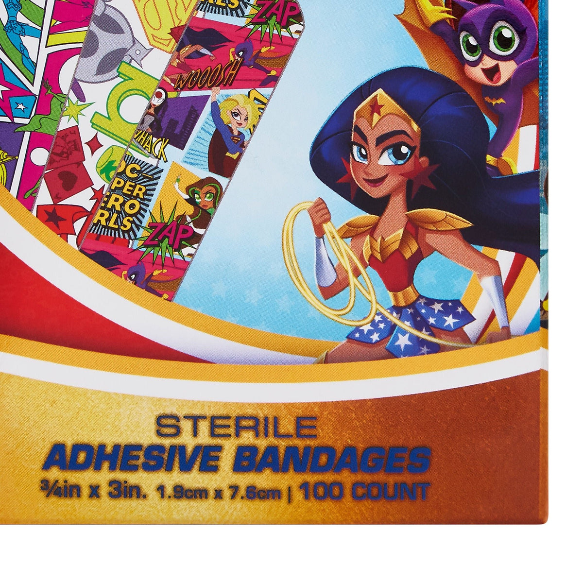 Dukal American White Cross First Aid DC Super Hero Girls Kid Design Adhesive Strips