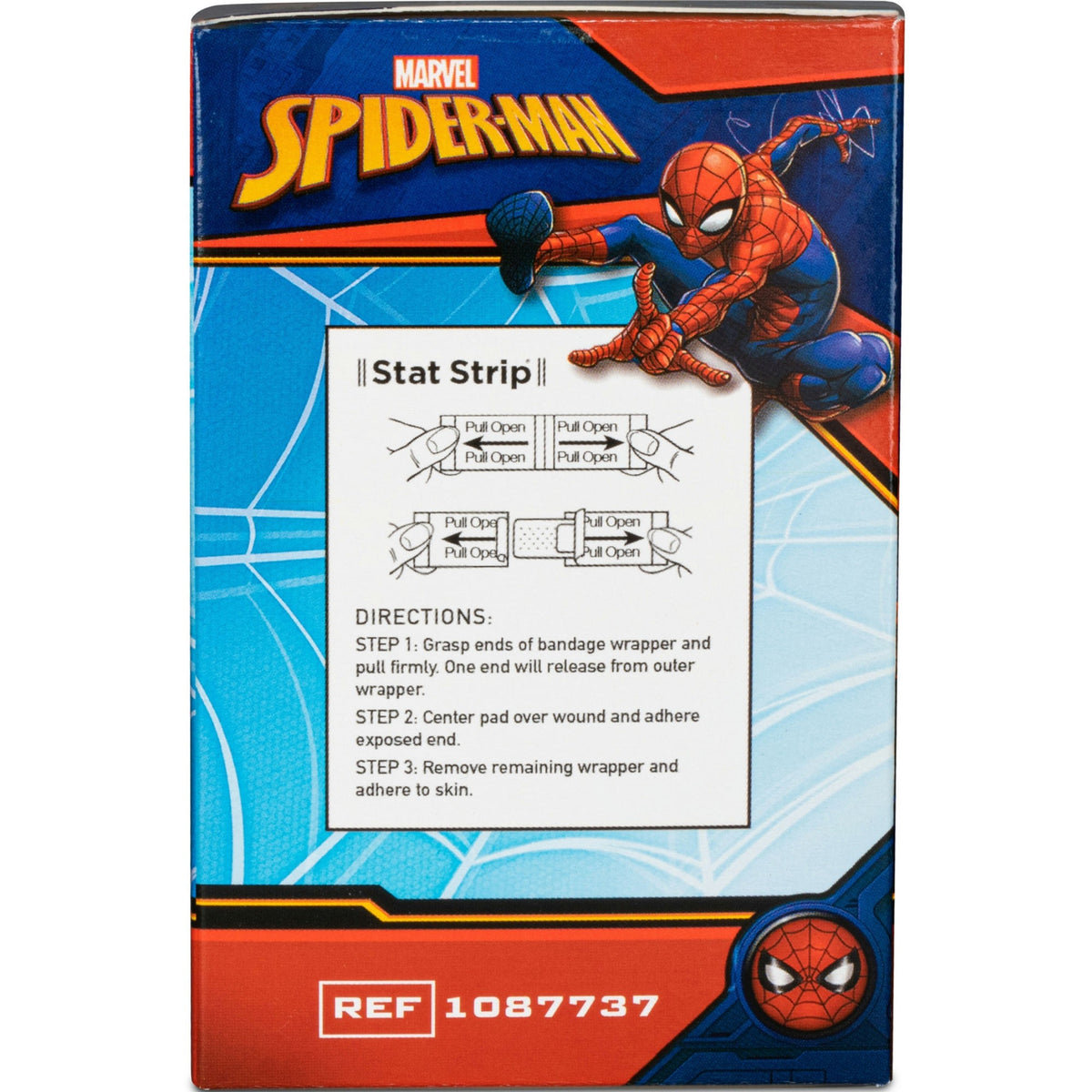 Dukal American White Cross Stat Strip Adhesive Strip, 3/4 x 3 Inch, Spider-Man Design