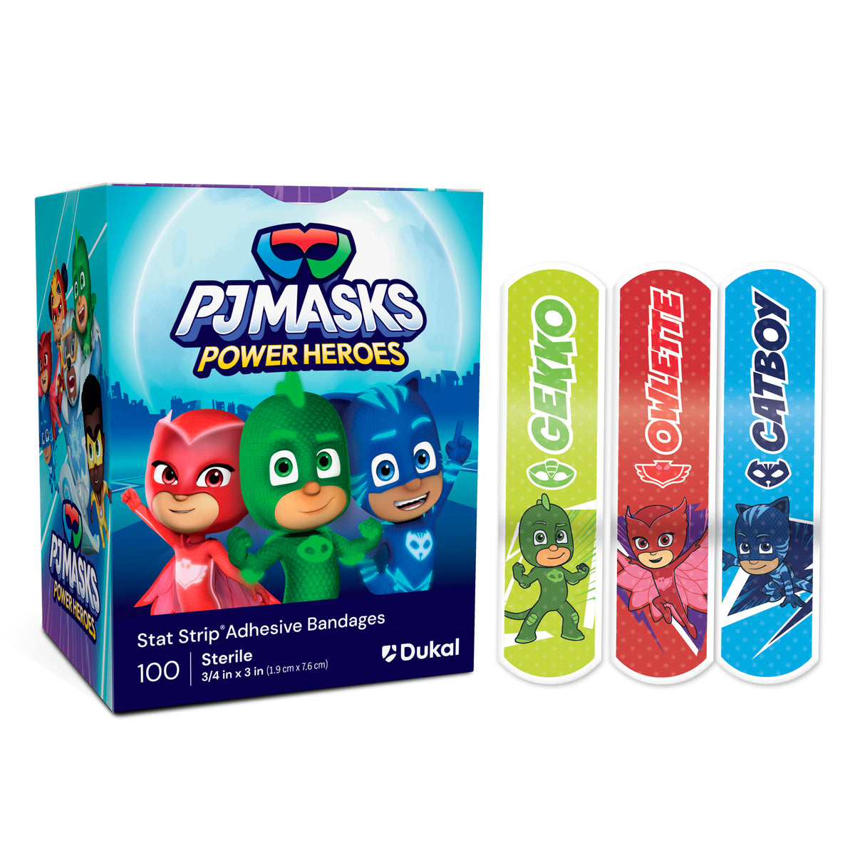 Dukal Stat Strip PJ Masks Power Heroes Adhesive Bandages - 1087756 - LL Medico