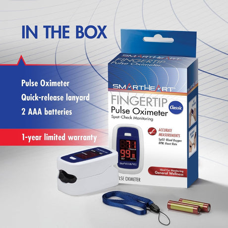 Veridian SmartHeart Fingertip Pulse Oximeter, Adult