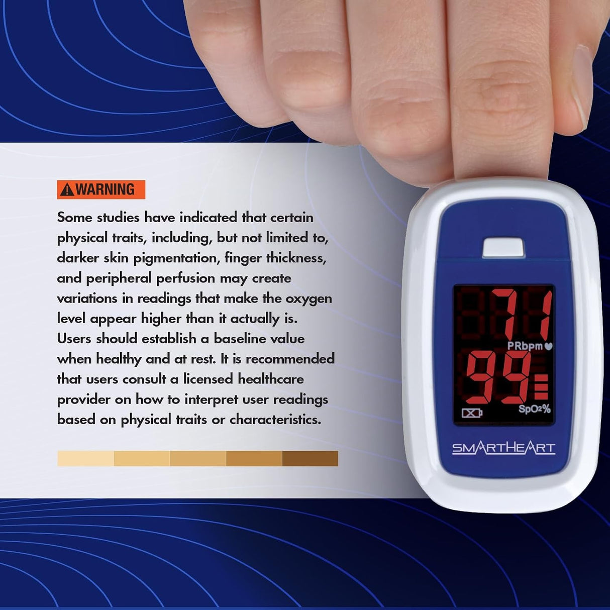Veridian SmartHeart Fingertip Pulse Oximeter, Adult