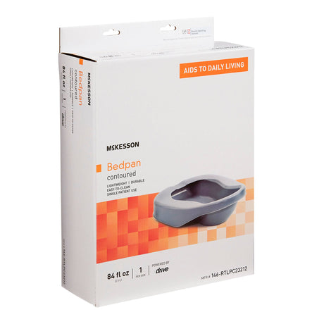 McKesson Contoured Bedpan - Plastic, Unisex, 84 oz, 16.25" x 12" x 4.25" - 146-RTLPC23212 - LL Medico
